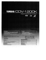 Yamaha CDV-1200K Omistajan opas
