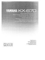 Yamaha KX-670 Omistajan opas