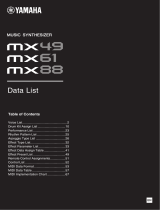 Yamaha MX88 Datalehdet
