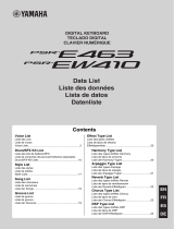 Yamaha PSR-E463 Datalehdet