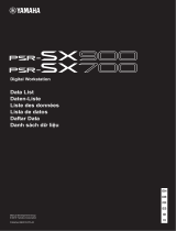 Yamaha PSR-SX900 Datalehdet