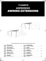 Dometic Solar Shade 200, 260 330, 390, 400, 440, 500 Käyttö ohjeet