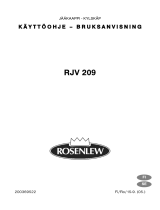 ROSENLEW RJV 209 Ohjekirja