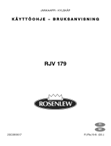 ROSENLEW RJV 179 Ohjekirja