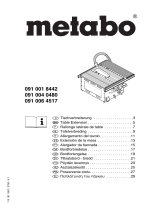 Metabo Table SIDE EXTENSION PK/PKF 255 PLUS Käyttö ohjeet