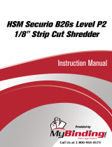 MyBinding HSM Securio B26s Level 2 1/8" Strip Cut Shredder Ohjekirja