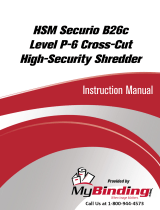 MyBinding HSM Securio B26c Level P-6 Cross-Cut High-Security Shredder Ohjekirja