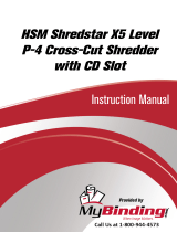 MyBinding HSM Shredstar X5 Level P-4 Cross-Cut Shredder Ohjekirja