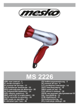 Mesko MS 2226 Red Hair Dryer Ohjekirja