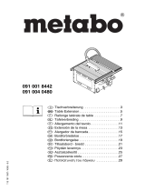 Metabo Table SIDE EXTENSION PK/PKF 255 PLUS Käyttö ohjeet