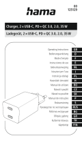 Hama 00125129 USB C 35W Charger Ohjekirja