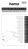 Hama 00086405 USB C and USB A 30W Mini Charger Ohjekirja