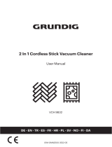 Grundig VCH 9832 2 In 1 Cordless Stick Vacuum Cleaner Ohjekirja